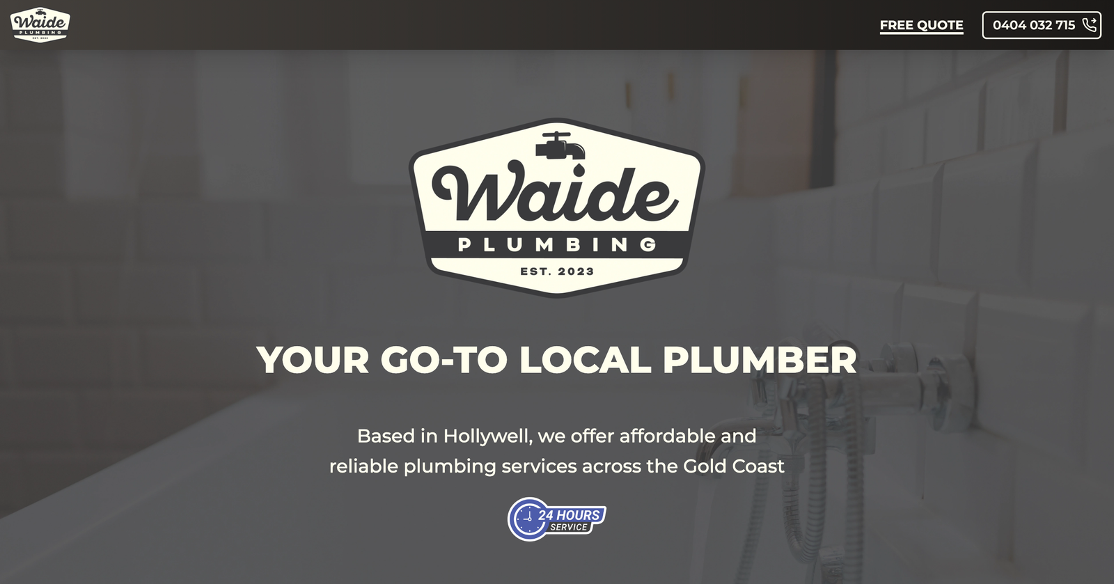 Waide Plumbing Website Desktop